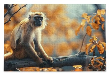 Jigsaw Puzzle 1000 Pieces for Adults Monkey Tree Autumnal Forest Wood Puzzles Educational Brain 21218305