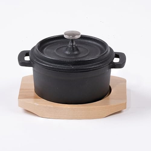 Freyersbacher Casseruola in Ghisa Smaltata 19 cm Cocotte con Coperchio, Pentola Antiaderente con Rivestimento Smaltato, Pentola Induzione per Uso Interno Esterno Fornelli Forno Griglia BBQ