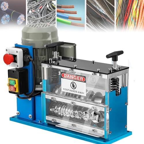 1-38mm Máquina Automática de Pelado de Cables 370W Pelacables Eléctrico 220V Máquina Peladora de Cables con 11 Canales y 10 Cuchillas, Pelacables Eléctricos de Metal 30m/min