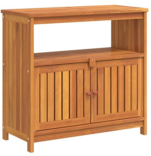 SDWEHO7 Garten Konsolentisch mit Ablage und Türen, Indoor Outdoor Deko Tisch Wetterfest Beistelltisch Wandtisch Wand Konsole für Flur, Balkon, Terrasse, 80x35x75 cm