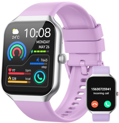 Jugeman Smartwatch Damen Herren mit Telefonfunktion, 1.96 Fitnessuhr mit Herzfrequenz SpO2 Schlafmonitor Schrittzähler Uhr IP68 Wasserdicht Smart Watch mit 113+Sportmodi, Zise