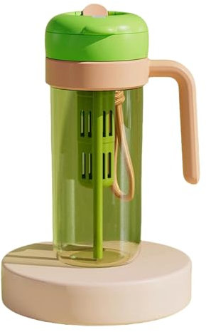 CUTSUGOK Bouteille d'eau Grande Capacité De La Tasse d'eau Filles Tasse en Plastique D'Étudiant Portable De Séparation d'eau De Thé Portable-Vert-800 ML