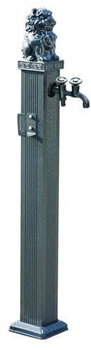 Colonne D'eau Du Jardin，Pompe À eau pour Jardin，fontaine Exterieure De Jardin，Style De luxe Antique Et Léger, Alliage D'aluminium Épaissi, Isolation Thermique, Antigel, Équipé D'un Pistolet À eau(Blac