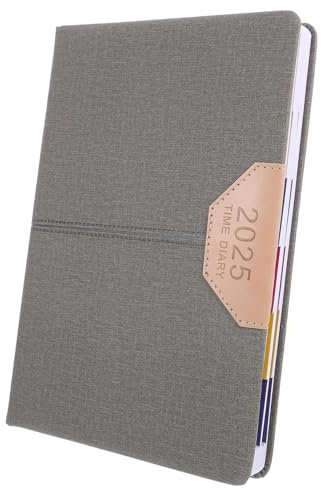 NUOBESTY Businessplaner 2025 - Patchwork Tagesplaner Notizbuch A5 Agenda Notizbuch Studentenplaner