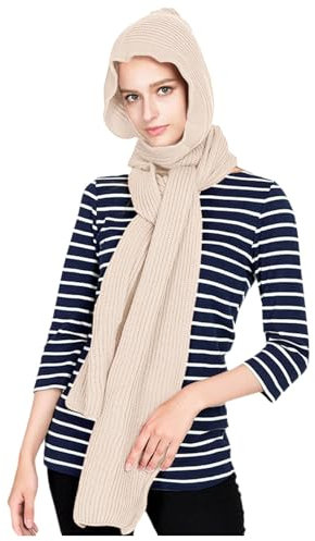 Cexiakong Wintermützen für Damen Balaclava Strickmütze Skull Cap mit Kordelzug Warmer Kapuzenschal Mütze Multifunktionale Strickmütze Winter Warme Kapuzen Schal Sturmhaube Fleece
