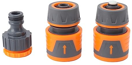 Juego de 3 conectores rápidos para manguera de jardín, para mangueras de 3, 4 y 1 2 pulgadas, boquillas de pulverización con adaptador de grifo de plástico, amplias aplicaciones, fácil instalación,