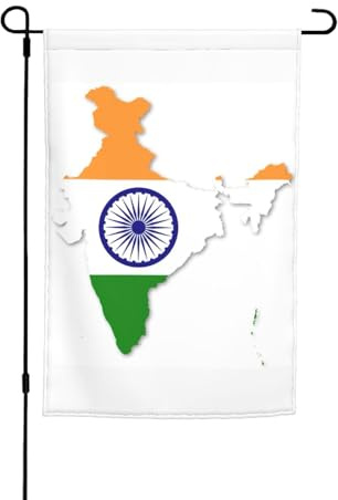 Drapeau de la carte de l'Inde - Pour intérieur et extérieur - Décoration de pelouse et de maison - 30 x 45 cm