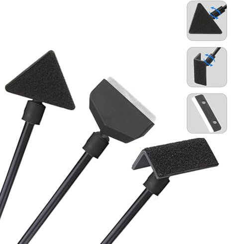 Aquarium-Reinigungsset, 3-in-1-Reinigungswerkzeug-Set mit 35,6 cm abnehmbarer Stange, Algenschaber mit Ersatzklinge, dreieckiger Flachbürste und rechtwinkliger Bürste für mühelose Wartung von Aquarien
