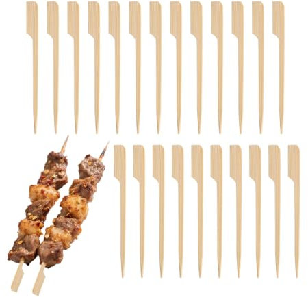 200 Pcs Bamboo Wooden Skewers, 9cm, Brown, Skewer