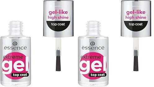 Essence Cosmetics Extreme Gel Top Coat Smalto Unghie, Lunga Durata, Levigante, Protettivo, Lucida, 8 ml (Confezione da 2)