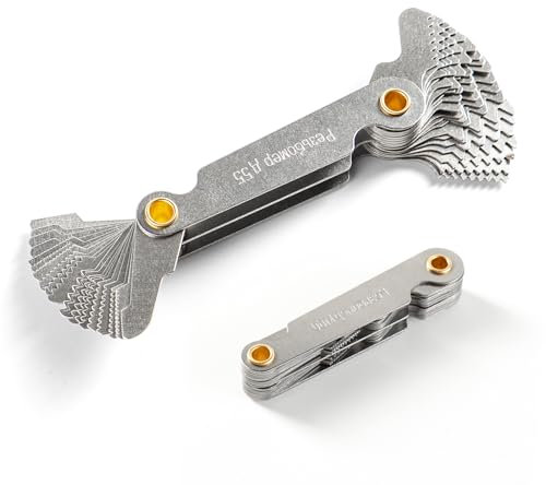 40Pcs Thread Gauge, Thread Gauge Metric and Imperial with 55 Degree Imperial and 60 Degree Metric, for Threads Pitch Measurement