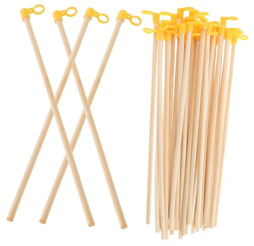 NUOBESTY 35 Piezas Mango De Linterna De Madera Varillas Para Faroles De Papel Postes De Madera Para Linternas Accesorios Para Faroles Mango Para Manualidades y Eventos