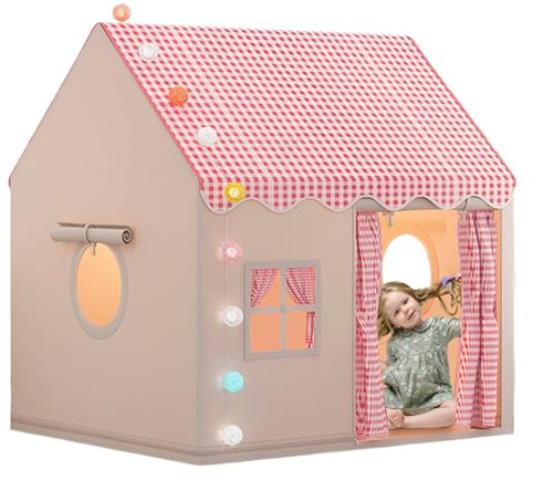 Vhjlfig Casa De Juegos para Niños De Interior 120×105×128cm Tiendas De Campaña En Tela De Poliéster De Campaña Castillo para Habitación Infantil, Rincón Acogedor para