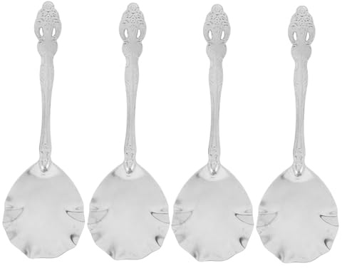 IMIKEYA 4 Pezzi Cucchiai Inox Forma Conchiglia per Buffet e Dessert Cucchiaini Acciaio Inossidabile per Caffè e Tè Design Moderno e Resistente Uso Multiuso per Gelato e Zucchero
