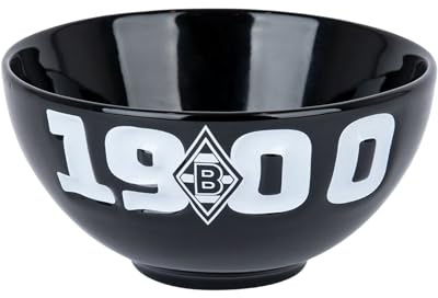 Borussia Mönchengladbach Müslischale „1900“ | Offizieller Fanartikel Fohlenshop | Gladbach Schale schwarz Keramik | Vereinslogo & 1900 Schriftzug, Frühstück Fanartikel
