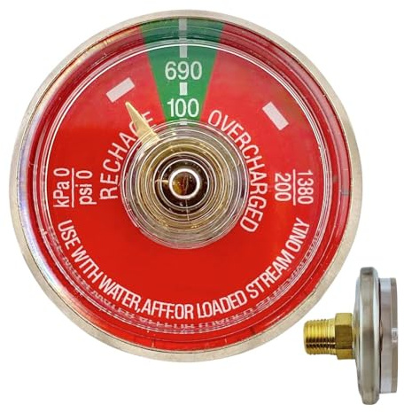 Eieenotee 50 Manómetros de 1-100 PSI para Extintores Portátiles de Agua, Compatibles con y Ansul, Rosca NPT de 1/8 de Pulgada.