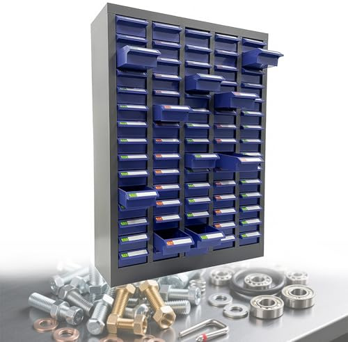 Kindevieft Cassetti con bulloni e Dadi, cassetti 75/100, Cassetta degli Attrezzi per Insegnanti, minuteria, mobiletto portaoggetti per ferramenta, Artigianato, Dadi, bulloni 75Drawers