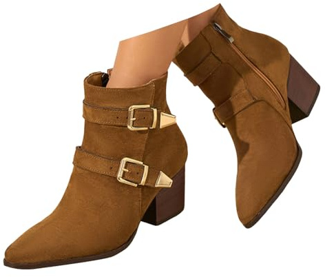 Xbemkste Botines para mujer, estilo vintage, estilo victoriano, con cordones, de ternero medio, para vestido de novia, botas elegantes de caña corta, X2 Marrón, 40.5 EU