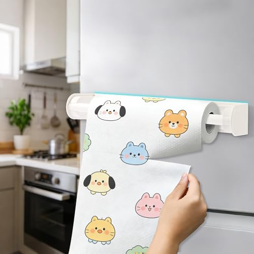 GOWODOOO Portarotolo da cucina, porta rotolo da cucina senza foratura, supporto magnetico per carta da cucina