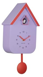 Karlsson Wanduhr Dupla Color Cuckoo - Violett - 21.5x21.5x41.5cm - Rechteck - Kunststoff - Wanduhr Modern Wohnzimmer - Wanduhren - Kuckucksuhr