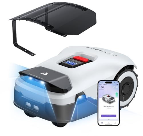 ANTHBOT Genie 600 Mähroboter mit Einfacher Garage, Ohne Begrenzungskabel, RTK & 4-Kamera-Vision, KI-Hinderniserkennung, Präzise Navigation, Smarte App-Steuerung, Max. 900 m²