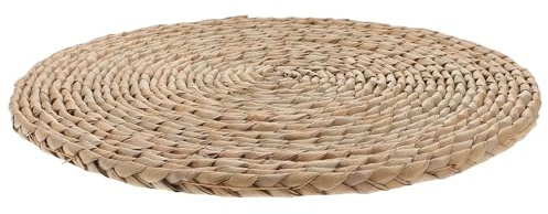 BESPORTBLE 1 Tovagliette Intrecciate Rotonde in Paglia Sottopentola Resistente al Calore per Protezione Tavolo Tovagliette da Tavola Rustiche per Cucina e Ristoranti Diametro 35 CM