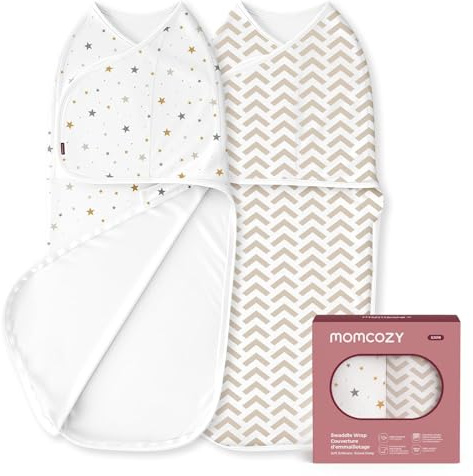 Momcozy Pucksack Baby 0-3 Monate, leiser Verschluss 2er-Pack