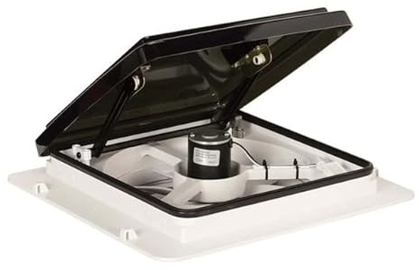 MAXXAIR 1000301 Dachhaube, Maxxfan Plus Zu- und Abluftventilator, Schwarz, 37,5x38,3 cm, 10-Stufig, Elektrisch, Kunststoff