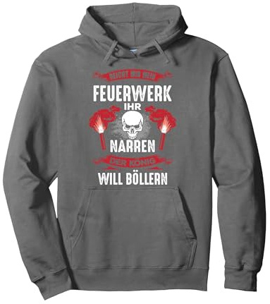 Lustiger Pyrotechniker Spruch Reicht König Feuerwerk Pullover Hoodie, Unisex für Erwachsene, Anthrazit, XXL