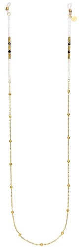 Purelei Brillenkette mit Perlen & feiner Kette – Stilvolle Brillenhalter-Kette aus Edelstahl, wasserfest, modisches Accessoire für Sonnen- & Lesebrillen, Gold, Silber oder Roségold