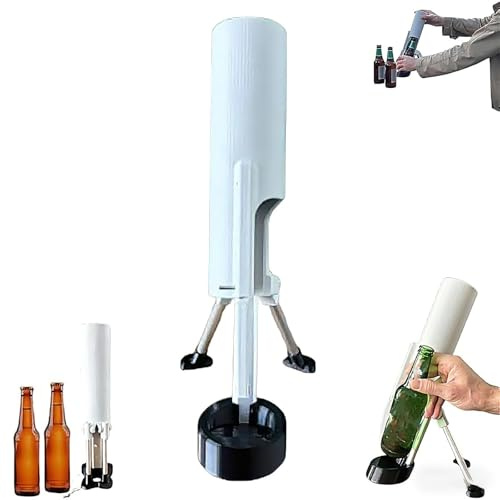 Apribottiglie per birre in maglia, apribottiglie automatico con meccanismo a pressione, apribottiglie divertente e a mano libera per casa, festa per uomini (B)