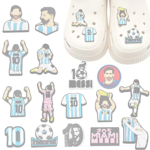 BirthZan 16 Charms de zapatos Football,Charms Football,Schuh Charm Footbal