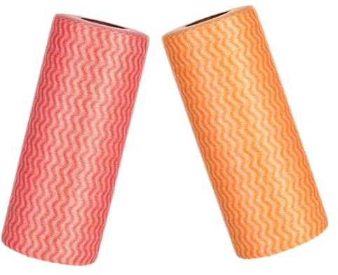 OUNONA Paños Resistentes al Desgarro de Tela No Tejida de Limpieza Desechables y Absorbentes 2 Rollos de Toallas de Cocina para Uso Comercial y Doméstico