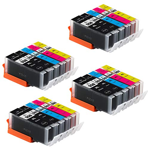 Bergsan 20 Druckerpatronen kompatibel mit Canon PGI-550 XL CLI-551 XL für IP7200 IP7250 IX6800 IX6850 MG5400 MG5450 MG5550 MG5600 MG5650 MG5655 MG6400 MG6450 MG6600 MG6650 MX720 MX725 MX920 MX925