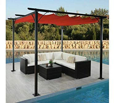 Garten Pavillon Pergola 3x3 m terrakotta stabil Gartenzelt Partyzelt Terasse