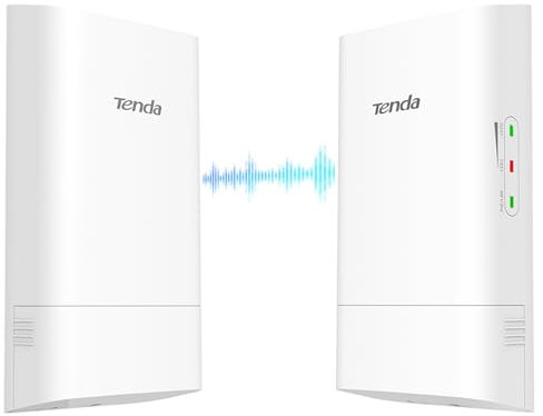Tenda O1-5G Ponte WiFi Esterno Access Point (867 Mbps / 5GHz, antenna direzionale 9dBi, PoE passivo, gestione centrale, portata 1 km, impermeabile IP65) (Confezione da 2)
