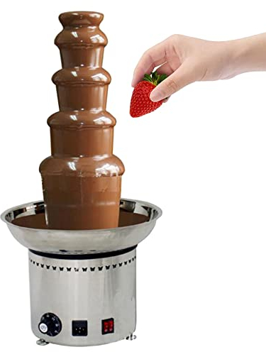 JINTAOMA Commercial Chocolate Fountain, 4-6Tier Chocolate Fondue Fountain Machine 3L Stainless Steel Commercial Chocolate Fountain for Party Wedding Buffet Equipment,5Tiers