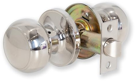 XFORT Bello Passage Knob Set Polished Chrome, Door Knob for Internal Wooden Doors, Complete Set with Tubular Latch