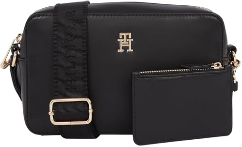 Tommy Hilfiger Damen Crossbody Bag Tasche Monotype Camera Bag Klein, Schwarz (Black), Einheitsgröße