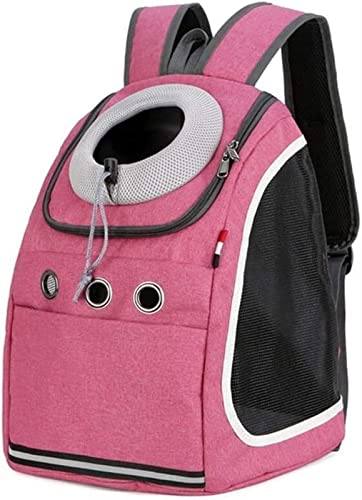 WolFum Doppelter Schulter-starker Haustierträger-Rucksack für Hunde und Katzen, Outdoor-Reiseträger, Packtasche, tragbare Haustiertasche, Netzrucksack, Kopf für Hunde (Farbe: A)