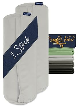 Marie´s Home Lot de 2 housses de coussin de 40 x 15 cm pour traversin, 1613.2353 - Argenté