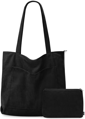GASSDA Handtasche Damen Groß Shopper Tasche Cord | Tote Bag, mit Reißverschluss, für Arbeit, Einkaufen, Fitness, Reisen