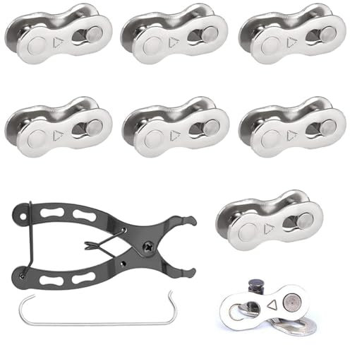 8 Paar Kettenverschluss Fahrradkette mit Kettenschlosszange, Fahrrad Kettenverschluss, Fahrrad Kettenverschlussglied für 6/7/8 Speed Bike Chain