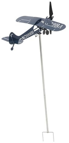 Happyyami Stainless Steel Flugzeug Wetterfahne Wetterfester Windanzeiger Für Garten Und Dekorative Windmühle Einzigartiges Design Für Außenbereich Langlebige Konstruktion