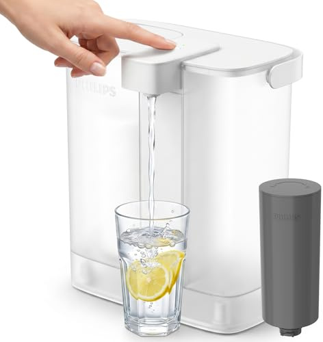 PHILIPS Electric Water Filter Pitcher & Water Filter Dispenser, ADD5912 | 12-Cup & Pro Filter, Space-Saving Slim Design for Fridge Door, Reduces 99.8% of Lead & 57 Impurities, 6-Month/180-Gallon