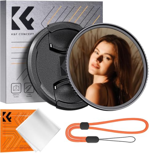 K&F CONCEPT Nano-Klear 37mm Filtro Black-Mist 1/4 con Tapa | Filtro Black Diffusion 1/4 Ultrafino Macro de Vidrio Óptico con Nano Revestimiento con 3Pcs Paño Limpieza Microfibra - FE302