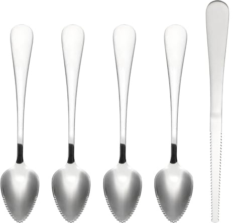 PATIKIL 4PCS Grapefruit-Spoons with Serrated Edge, Grapefruit-Spoons Serrated, Silver