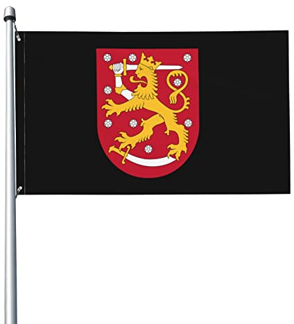 Stemma Della Finlandia Garden Flag Con 2 Occhielli Bandiere Da Giardino Durevole Bandiera Da Cortile Per Fattoria Esterni All'Aperto 90X150Cm