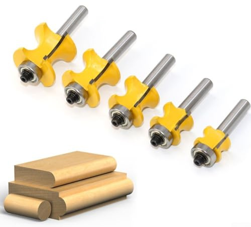 Zilimontt Lot de 5 fraises d'angle en carbure de tungstène de 8 mm pour le travail du bois avec design anti-retour, compatible avec le bois, MDF, panneaux de particules et contreplaqué pour CNC