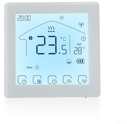 Termostato inteligente WiFi, termostato digital para habitación, controlador de temperatura montado en la pared, para caldera eléctrica de calefacción por suelo radiante (GC-blanco)